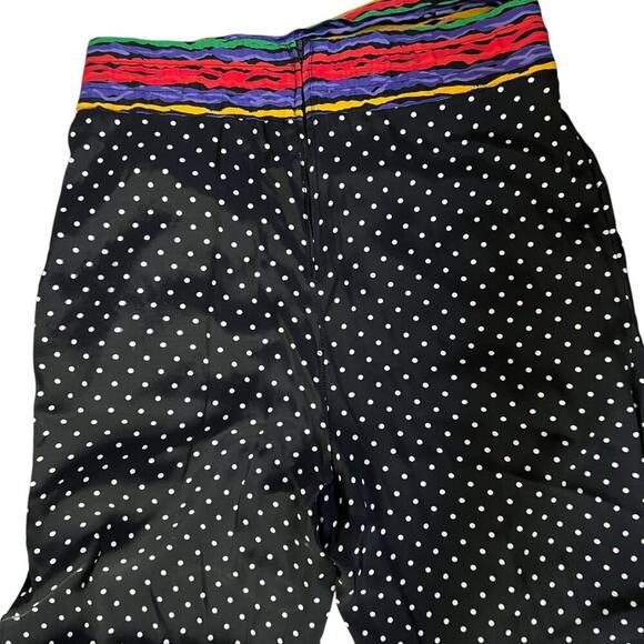 Vintage 80s Set Medium Blazer Pant Set Polka Dot Medium Rainbow Jacket Boho USA - Picture 14 of 16